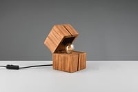 Lampă de masă Trio Leuchten Treasure 514110130 cu finisaj din lemn natural și dulie LED E14 3