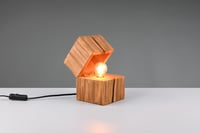 Lampă de masă Trio Leuchten Treasure 514110130 cu finisaj din lemn natural și dulie LED E14 2