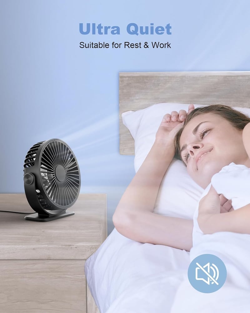 TriPole halk asztali ventilátor 3 fokozatú USB hordozható 360° dönthető
