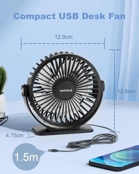 TriPole halk asztali ventilátor 3 fokozatú USB hordozható 360° dönthető 6
