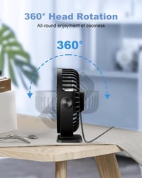 TriPole halk asztali ventilátor 3 fokozatú USB hordozható 360° dönthető 5