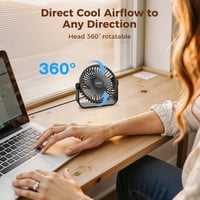 TriPole USB asztali ventilátor 3 fokozat 360° forgatható 4,5 hüvelykes 5