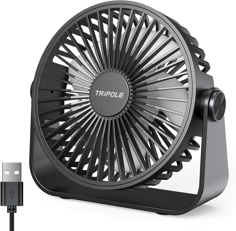 TriPole USB asztali ventilátor 3 fokozat 360° forgatható 4,5 hüvelykes