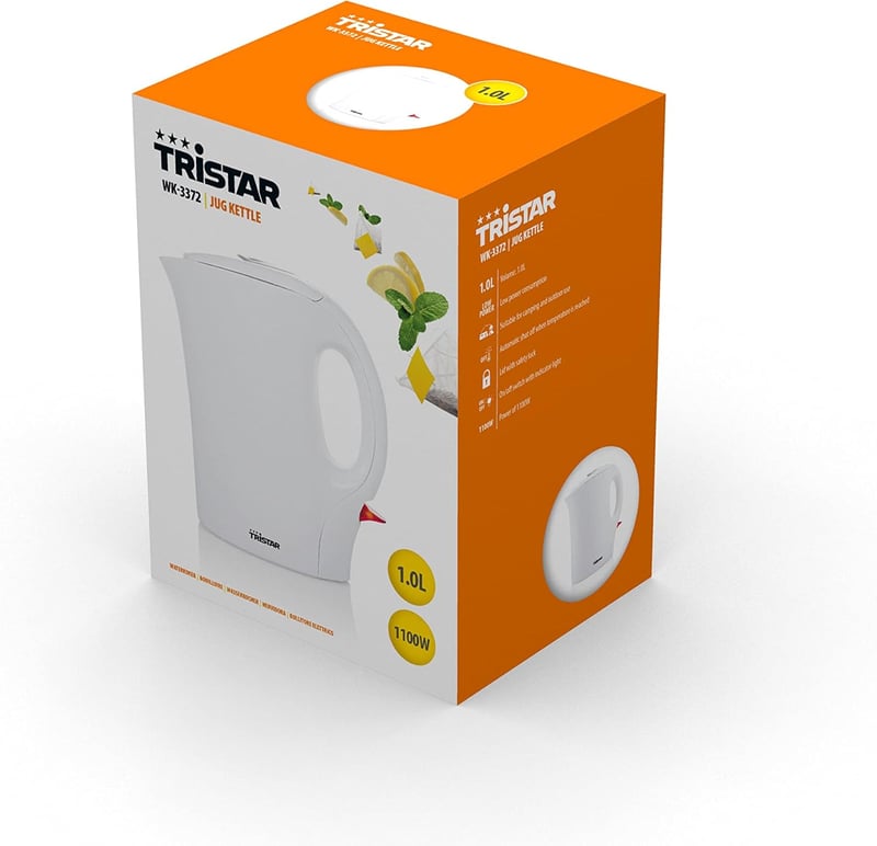 Tristar 1100W Vízforraló 1L Fehér Gyors Forralás