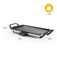 Stolný gril Tristar BP-2667 Slim M – 46x26 cm nepriľnavá grilovacia plocha – odnímateľné rukoväte – nastaviteľný termostat – jednoduché čistenie 7