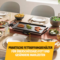 Stolný gril Tristar BP-2667 Slim M – 46x26 cm nepriľnavá grilovacia plocha – odnímateľné rukoväte – nastaviteľný termostat – jednoduché čistenie 4