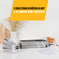 Tristar BP-6283 reșou de menținere la cald din oțel inoxidabil, 4,2 L, cu 3 recipiente, termostat reglabil, funcție de plită, 200 W, argintiu 5