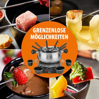 Tristar FO-1109 elektromos fondue készlet 8 személyre, 1,3L, rozsdamentes acél 8