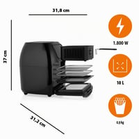 Digitálna teplovzdušná fritéza Tristar FR-6964, 10 litrov, 1800 W — Používaná, vnútri mastné škvrny, plne funkčná (stav: pozri 2. obrázok) 3