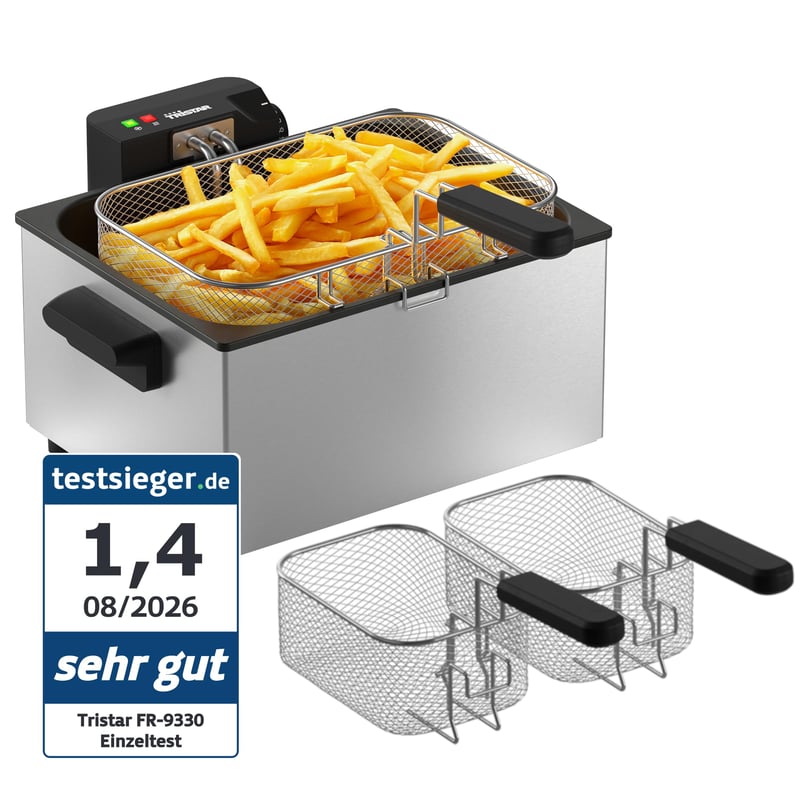 Friteuză Tristar FR-9330 din Oțel Inoxidabil 5L, 3000W, Coș Detașabil, Temperatură Reglabilă, Performanță Semiprofesională