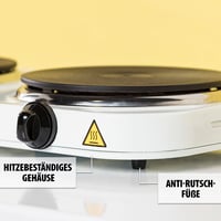 Dvojplatničkový varič Tristar KP-6245 – priemer 15,5 a 18,5 cm, 5 stupňov výkonu, 2500 W, biely 4