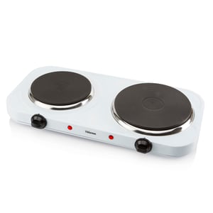Tristar KP-6245 dvostruka električna ploča za kuhanje, 15,5 i 18,5 cm, 5 stupnjeva, 2500 W, bijela, rabljeno