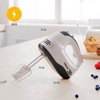Tristar MX-4203 kézi mixer 5 fokozat 200W rozsdamentes acél habverő dagasztóhorog 2