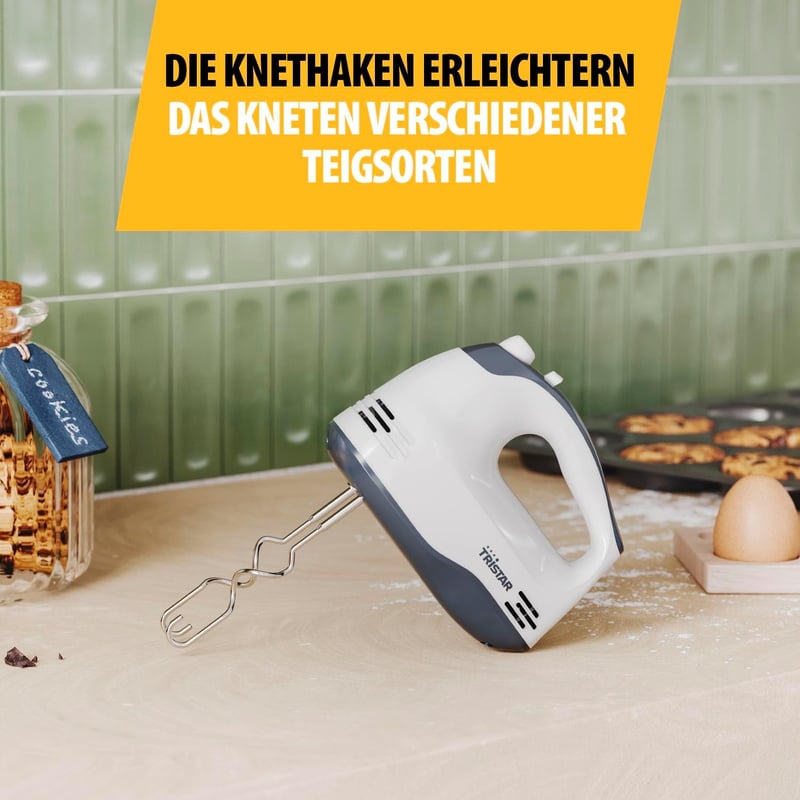 Tristar MX-4203 kézi mixer 5 fokozat 200W rozsdamentes acél habverő dagasztóhorog