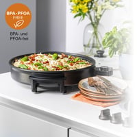 Multifunkčná grilovacia a pizzová panvica Tristar PZ-2964 – 40 cm – 5 stupňov teploty – Nepriľnavý povrch – Čierna 9