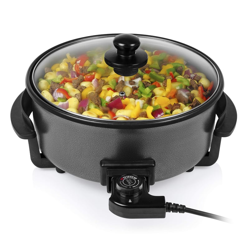 Tristar PZ-9135 XL Multifunkciós Serpenyő – 30 cm, 5 literes, 1500 W, Fekete, Elválasztóval, Állítható Termosztáttal, 4 Személyes