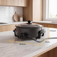 Tristar PZ-9135 XL Multifunkciós Serpenyő – 30 cm, 5 literes, 1500 W, Fekete, Elválasztóval, Állítható Termosztáttal, 4 Személyes 4