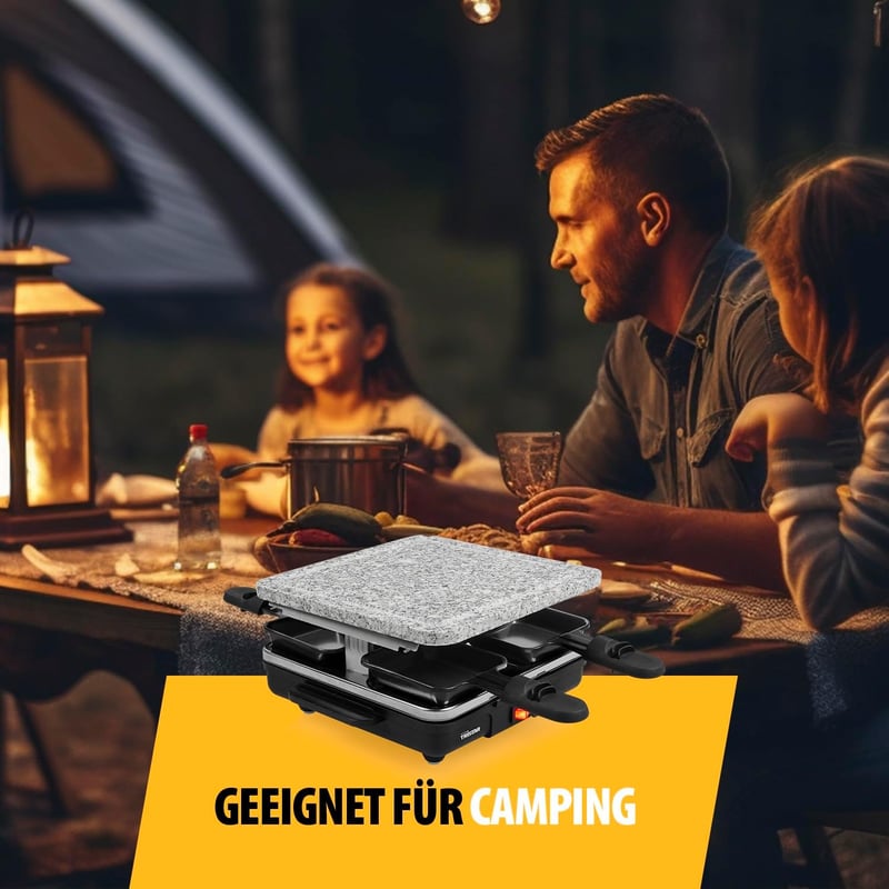 Tristar Raclette Stone 21x21 cm Grillkő 4 Személyes Raclette Grill Serpenyővel