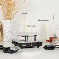 Tristar Raclette Stone 21x21 cm Grillkő 4 Személyes Raclette Grill Serpenyővel 2