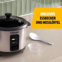Tristar rizsfőző 1L rozsdamentes acél, tapadásmentes belsővel és melegen tartás funkcióval 4