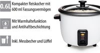 Tristar RK Rizsfőző 0,6L Fekete-Fehér Szárazfőzés Védelemmel 6