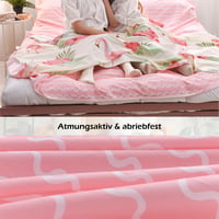 Cearșaf de voiaj ușor TRIWONDER din bumbac pentru o persoană, roz, 80 x 230 cm, sac de dormit de vară pentru camping și călătorii 6