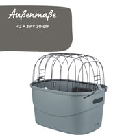 TRIXIE 13096 Cyklistický košík pre psov na riadidlá, plastový s mriežkou, predný pre malé psy do 5 kg, 42x39x30 cm, sivý, s rýchloupínaním 3