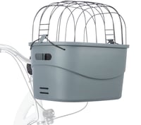 TRIXIE 13096 Cyklistický košík pre psov na riadidlá, plastový s mriežkou, predný pre malé psy do 5 kg, 42x39x30 cm, sivý, s rýchloupínaním 4