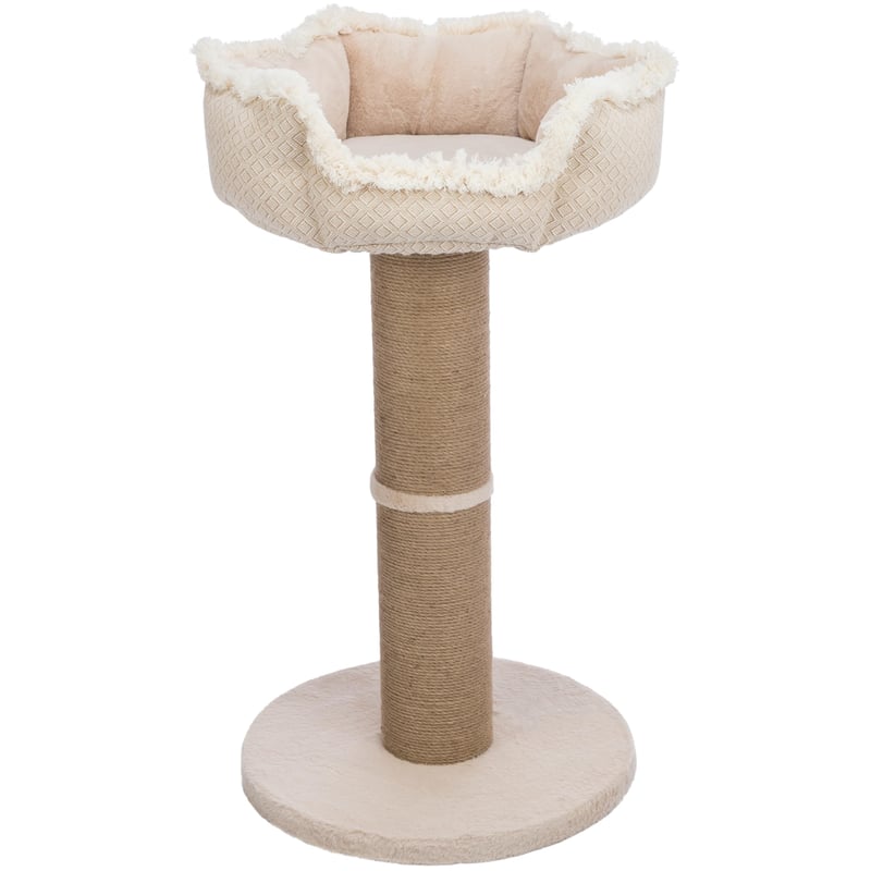 Trixie Boho Macska Kaparófa Platformmal és Juta Oszloppal, Puha Szövet Alappal, Bézs, 83 cm