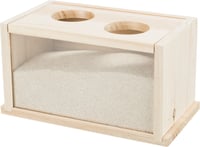 Trixie Baie cu Nisip din Lemn pentru Rozătoare TR-63004 - Material Lemnos Natural, Căsuță de Baie pentru Animale Mici 1