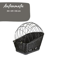TRIXIE Pletena biciklistička košara za pse za nosač prtljage 35×49×55 cm – sa zaštitnom rešetkom i jastukom — nedostaje zaštitni pokrov (stanje: vidi 2. sliku) 8