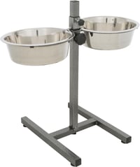 Trixie stalak za hranjenje pasa s 2 zdjele od nehrđajućeg čelika, 2 x 2,8 l, ø 24 cm, podesiva visina do 50 cm, perivo u perilici posuđa 1