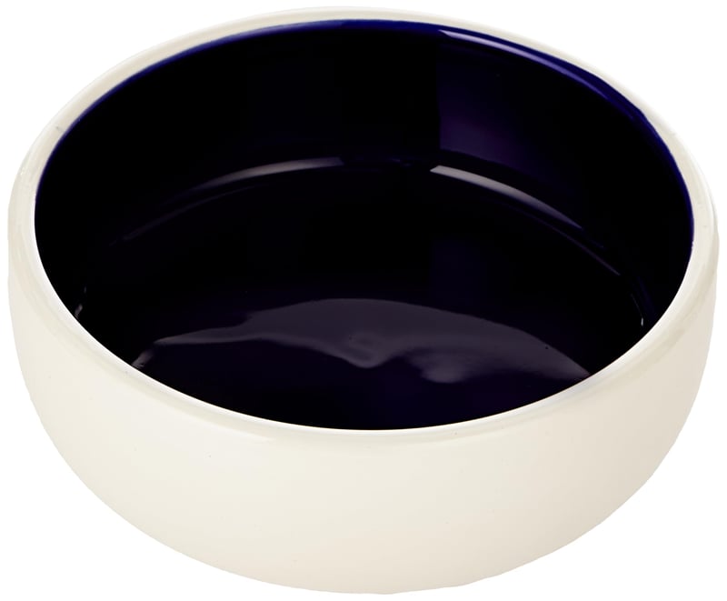 Castron ceramic Trixie pentru câini și pisici, 0,3 l, ø 13 cm, crem/albastru