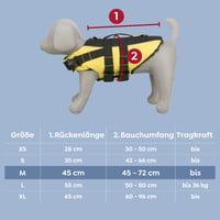Plávacia vesta pre psov TRIXIE, veľkosť M, 45 cm, max. 30 kg – neónovo žltá, záchranná vesta pre psov 3