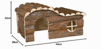Căsuță din lemn Trixie Natural Living Hanna pentru animale mici – 43 × 22 × 28 cm – pentru rozătoare și iepuri 2