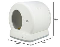 TRIXIE Toaletă auto-curățabilă pentru pisici, albă - 53 x 55,5 x 52 cm, Litiere automată pentru pisici 10
