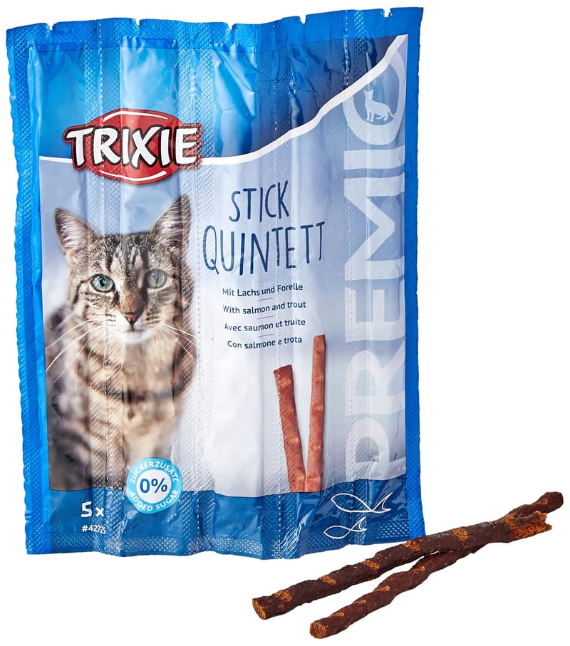 Trixie Premio Cat Stick Quintett Lazac és Pisztráng Macskasnack 5 x 5 g (50 g)