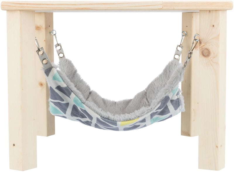 TRIXIE Sunny Shelter úkryt pre domáce zvieratá s hojdacou sieťou – farebný/sivý, 37 × 29 × 37 cm, pre malé psy