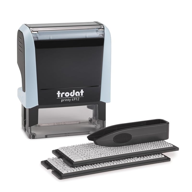Ștampilă Trodat Printy 4912 Typomatic personalizabilă – albastru pastel
