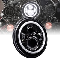TRUE MODS 7 colos Halo LED fényszóró Harley Davidson motorkerékpárhoz - Daymaker stílusú, fekete, 1 db (csak fényszóró) 1