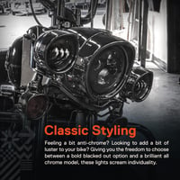 TRUE MODS 7 colos Halo LED fényszóró Harley Davidson motorkerékpárhoz - Daymaker stílusú, fekete, 1 db (csak fényszóró) 2