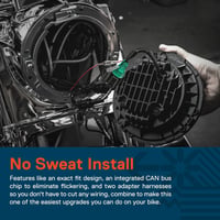 TRUE MODS 7 colos Halo LED fényszóró Harley Davidson motorkerékpárhoz - Daymaker stílusú, fekete, 1 db (csak fényszóró) 6
