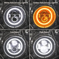 TRUE MODS 7 colos Halo LED fényszóró Harley Davidson motorkerékpárhoz - Daymaker stílusú, fekete, 1 db (csak fényszóró) 5