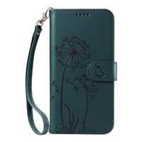 Trugox vyklápacie puzdro na Samsung Galaxy A22 4G / M32 / M22 s motívom púpavy, priehradkou na karty a peňaženkou – tyrkysové 2