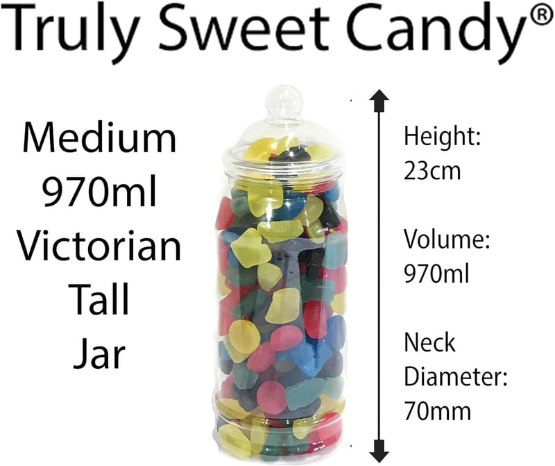 Truly Sweet Candy 14 darabos műanyag édességtartó szett, 7 stílus, csipesszel és zacskóval