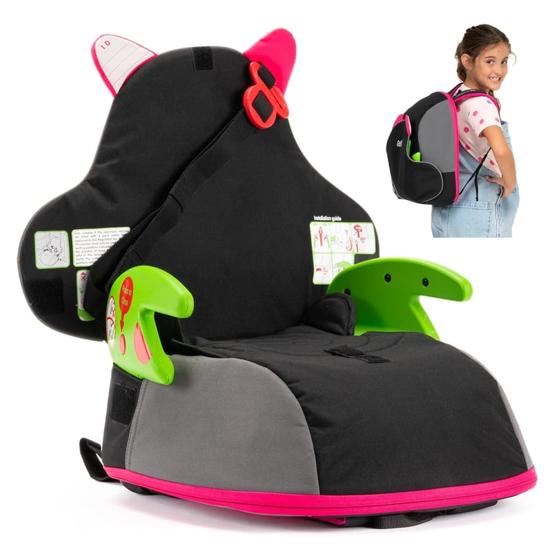 Trunki BoostApak 2in1 Ülésmagasító és Hátizsák - i-Size Utazó Gyerekülés 6+ Éves Gyermekeknek (126-150 cm), 8L Kézipoggyász Méretű, Szürke