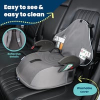 Trunki BoostApak 2in1 Ülésmagasító és Hátizsák - i-Size Utazó Gyerekülés 6+ Éves Gyermekeknek (126-150 cm), 8L Kézipoggyász Méretű, Szürke 8