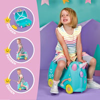 Trunki Gyerek Utazó Bőrönd Ülőfelülettel, 18L Kézipoggyász Kerekekkel 3