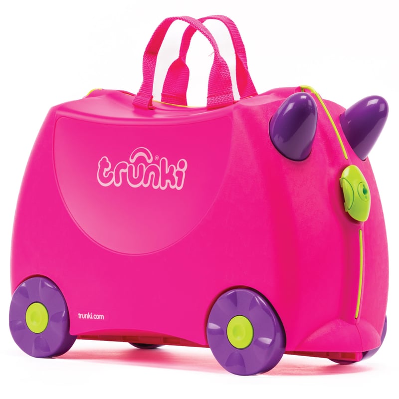 Trunki dječji kofer s funkcijom sjedenja - 18L ručna prtljaga, putni kofer s tvrdom oblogom i kotačima, s remenom za vuču i naramenicom
