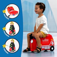 Trunki Gyermek Bőrönd Ülőfunkcióval - 18L Kézipoggyász, Kerekekkel Ellátott Kemény Borítású Utazóbőrönd, Húzó- és Vállpánttal 3